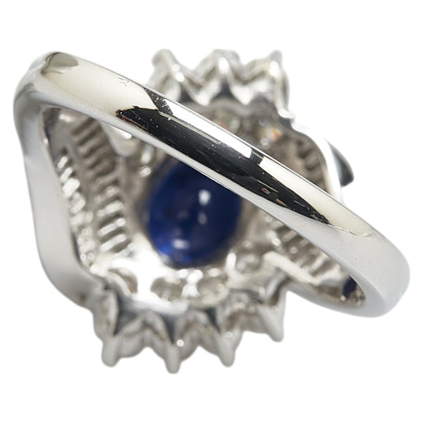 Pt900 プラチナ サファイア0.81ct ダイヤ1.03ct リング 指輪 レディース 11.5号 【中古】