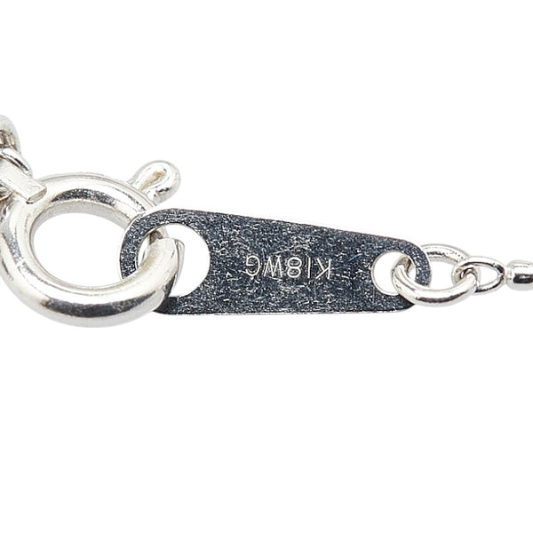 K18WG ホワイトゴールド ダイヤ0.30ct オープンハート ペンダントネックレス レディース 【中古】