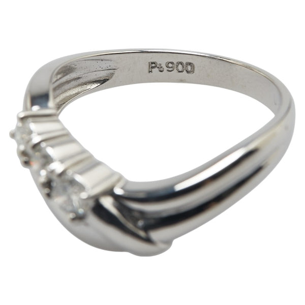 Pt900 プラチナ ダイヤ0.30ct スリーストーン リング 指輪 レディース 14.5号 【中古】