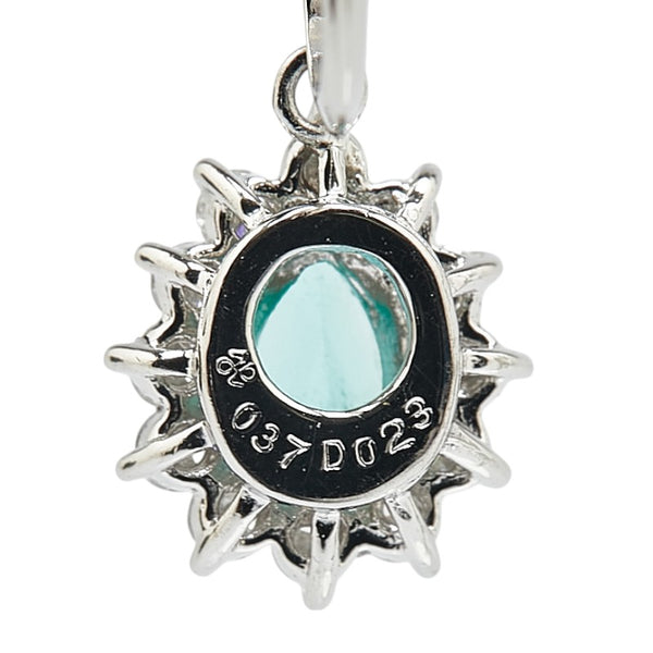 Pt850 プラチナ エメラルド0.78ct ダイヤ0.46ct イヤリング レディース 【中古】