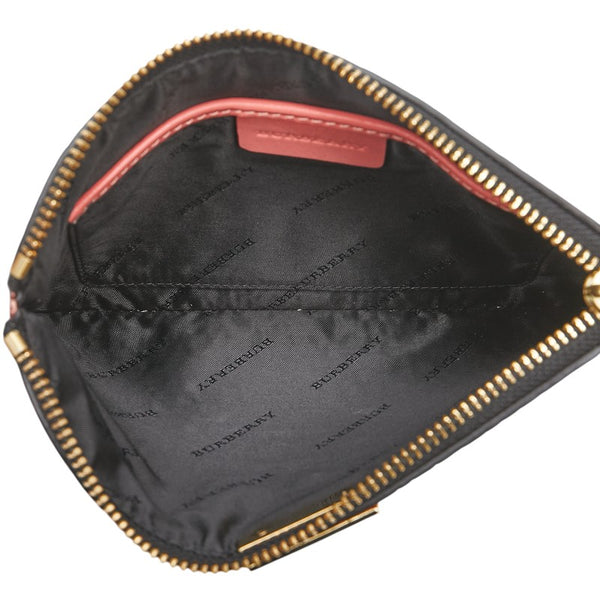 バーバリー ロゴ セカンドバッグ ピンク レザー レディース BURBERRY 【中古】