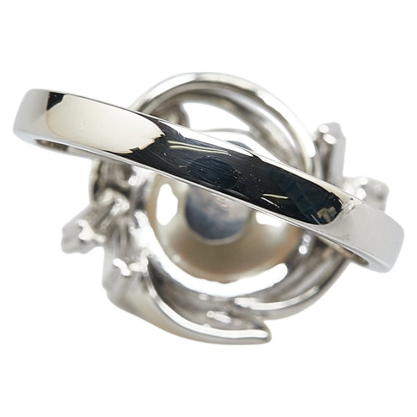 タサキ Pt900 プラチナ 白蝶真珠10.7mm ダイヤ0.23ct リング 指輪 レディース TASAKI 11号 【中古】