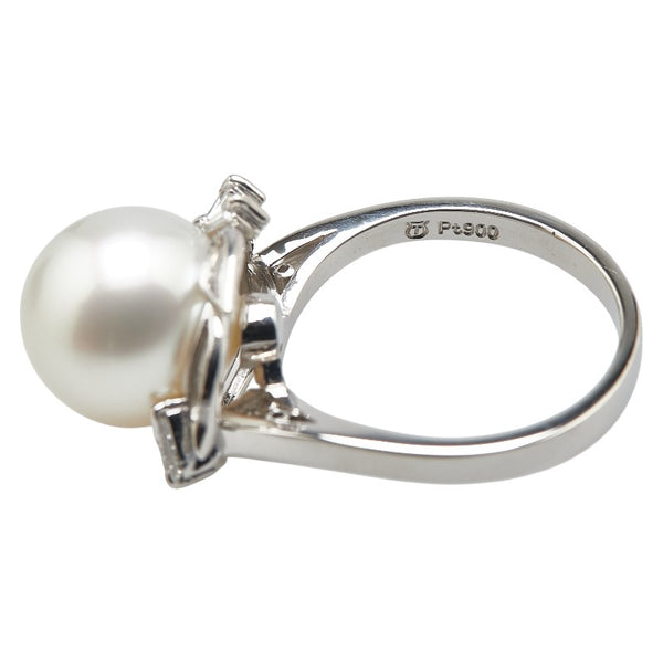 タサキ Pt900 プラチナ 白蝶真珠10.7mm ダイヤ0.23ct リング 指輪 レディース TASAKI 11号 【中古】