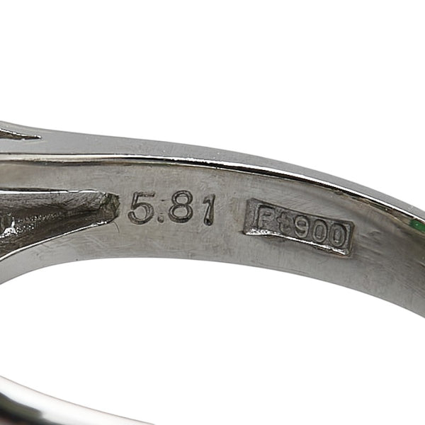 Pt900 プラチナ ヒスイ5.81ct ダイヤ0.27ct リング 指輪 レディース 11.5号 【中古】