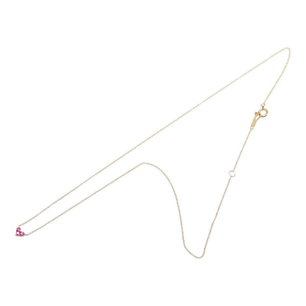 スタージュエリー K18YG イエローゴールド ルビー0.13ct ハート モチーフ ペンダントネックレス レディース STAR JEWELRY 【中古】