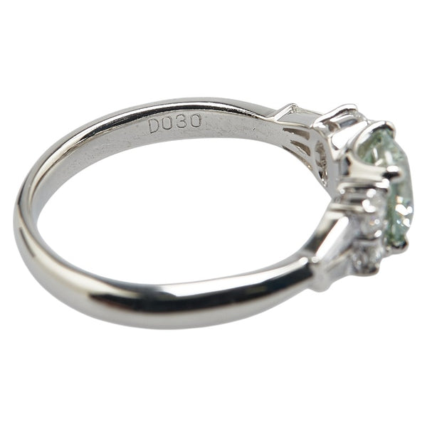 ライトブルー Pt900 プラチナ ダイヤ1.042ct ダイヤ0.30ct リング 指輪 レディース 12号 【中古】