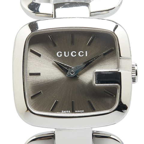 グッチ Gコレクション 腕時計 125.5 クオーツ シルバー文字盤 ステンレススチール レディース GUCCI 【中古】