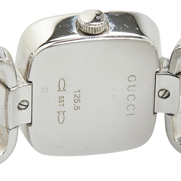 グッチ Gコレクション 腕時計 125.5 クオーツ シルバー文字盤 ステンレススチール レディース GUCCI 【中古】