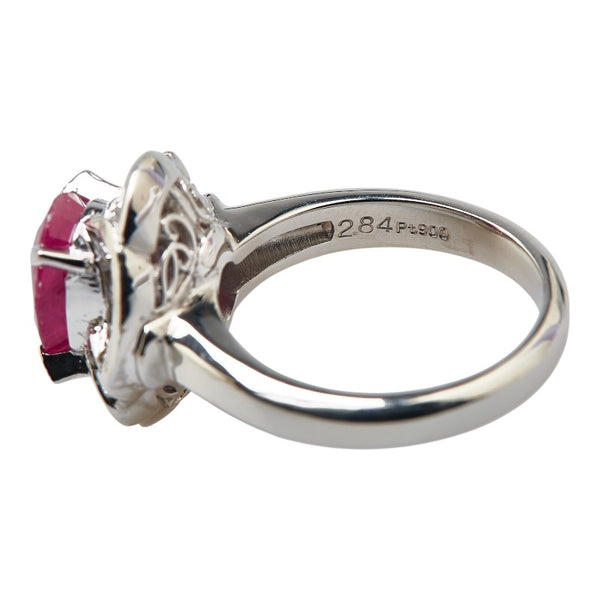 Pt900 プラチナ ルビー2.84ct ダイヤ0.659ct リング 指輪 レディース 13号 【中古】