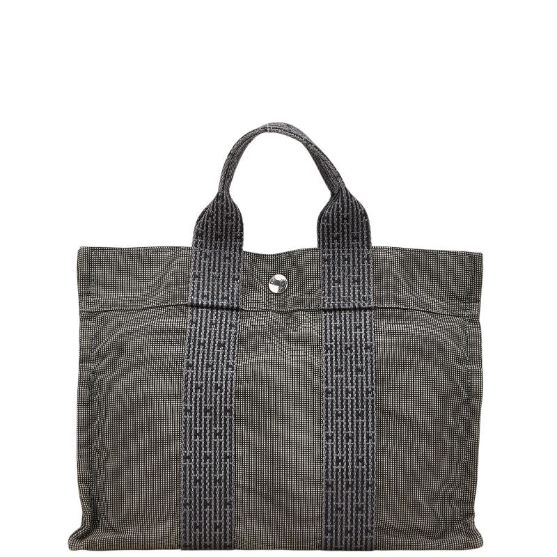 エルメス エールラインPM ハンドバッグ トートバッグ グレー キャンバス レディース HERMES 【中古】