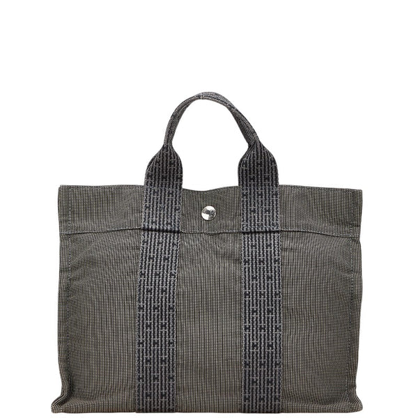 エルメス エールラインPM ハンドバッグ トートバッグ グレー キャンバス レディース HERMES 【中古】