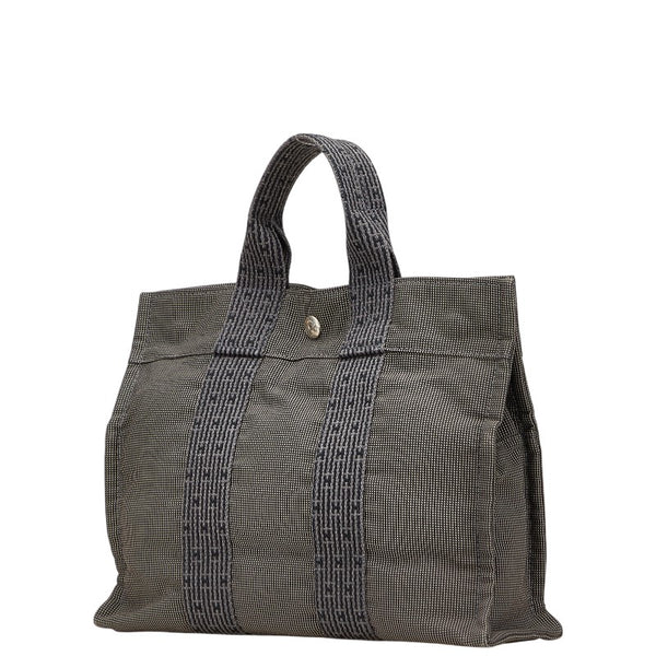 エルメス エールラインPM ハンドバッグ トートバッグ グレー キャンバス レディース HERMES 【中古】