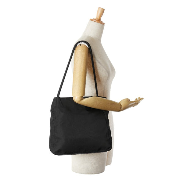 プラダ 三角ロゴプレート トートバッグ ショルダーバッグ ブラック ナイロン レディース PRADA 【中古】