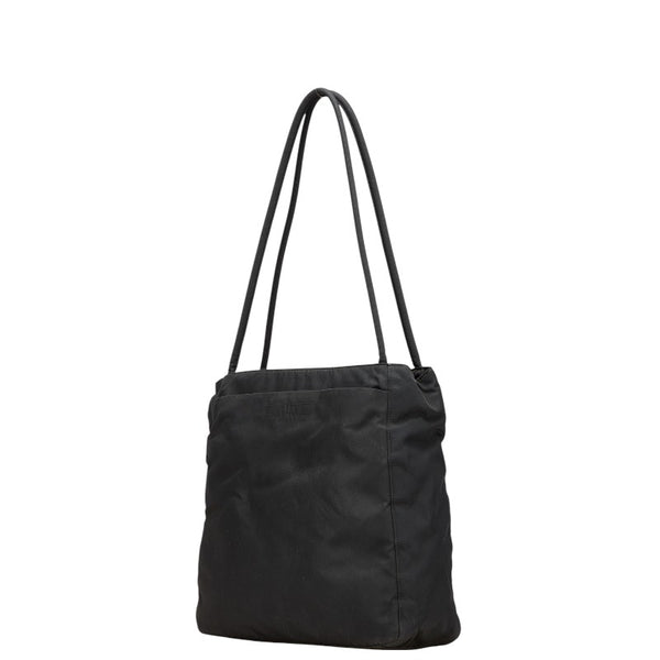 プラダ 三角ロゴプレート トートバッグ ショルダーバッグ ブラック ナイロン レディース PRADA 【中古】
