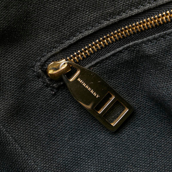 バーバリー チェック トートバッグ ショルダーバッグ グレー PVC レザー レディース BURBERRY 【中古】