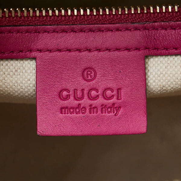 グッチ マイクロGG ハンドバッグ ショルダーバッグ 2WAY 309617 ピンク エナメル レザー レディース GUCCI 【中古】