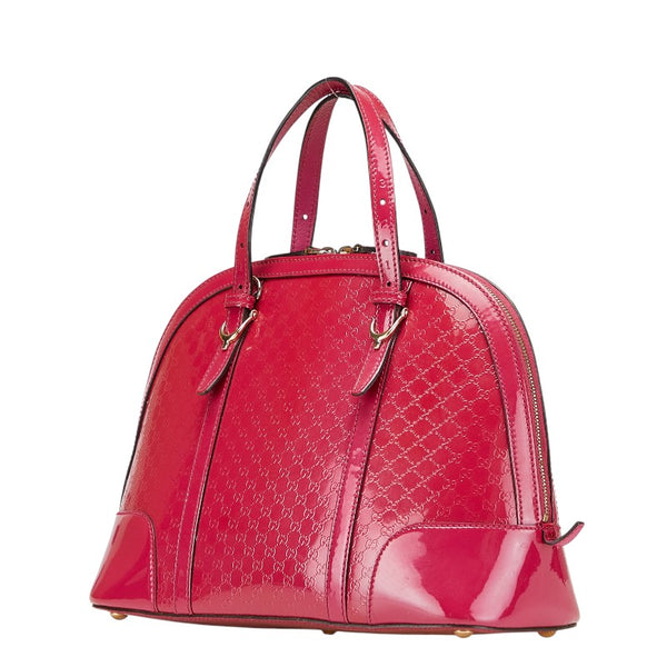グッチ マイクロGG ハンドバッグ ショルダーバッグ 2WAY 309617 ピンク エナメル レザー レディース GUCCI 【中古】