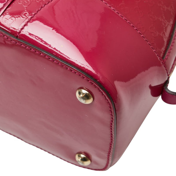 グッチ マイクロGG ハンドバッグ ショルダーバッグ 2WAY 309617 ピンク エナメル レザー レディース GUCCI 【中古】