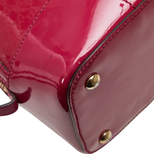 グッチ マイクロGG ハンドバッグ ショルダーバッグ 2WAY 309617 ピンク エナメル レザー レディース GUCCI 【中古】