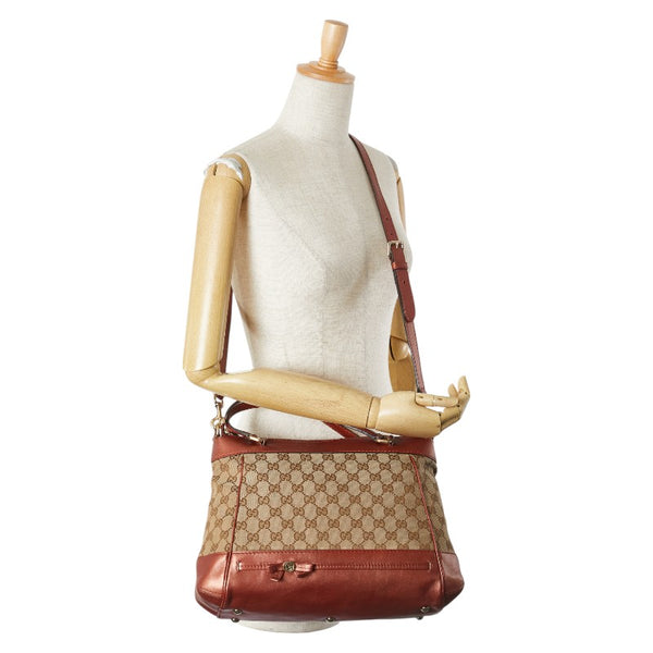グッチ GGキャンバス メイフェア ハンドバッグ ショルダーバッグ 2WAY 269894 ベージュ オレンジ キャンバス レザー レディース GUCCI 【中古】