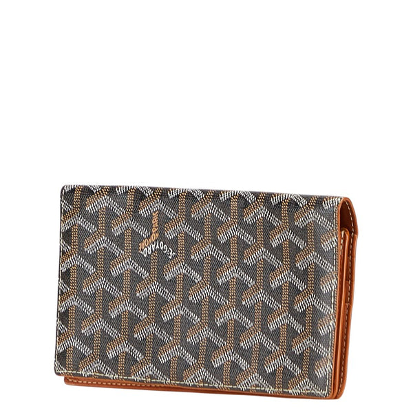 ゴヤール ヘリンボーン 長財布 ブラウン PVC レディース GOYARD 【中古】