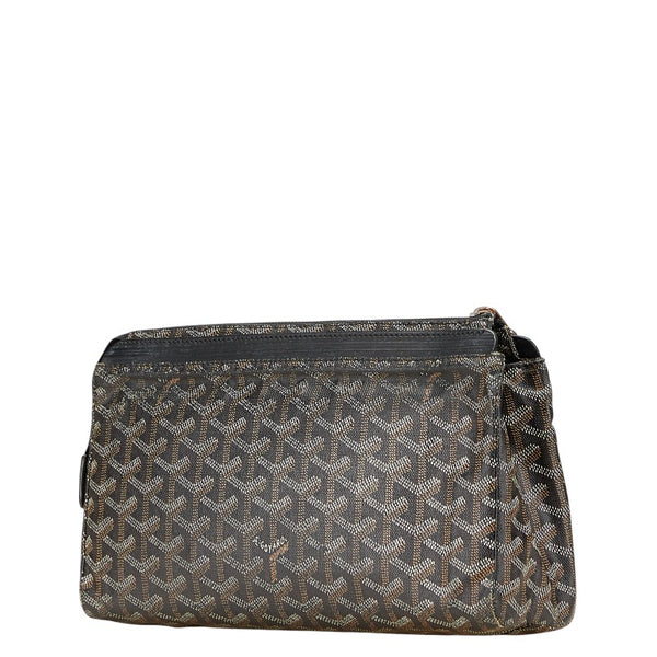 ゴヤール ミロワールPM セカンドバッグ クラッチバッグ ブラック マルチカラー PVC レザー レディース GOYARD 【中古】