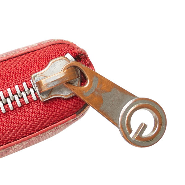 ゴヤール マティニョンGM ラウンドファスナー 長財布 レッド PVC レザー レディース GOYARD 【中古】