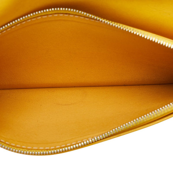 ゴヤール ヘリンボーン 長財布 イエロー PVC レザー レディース GOYARD 【中古】