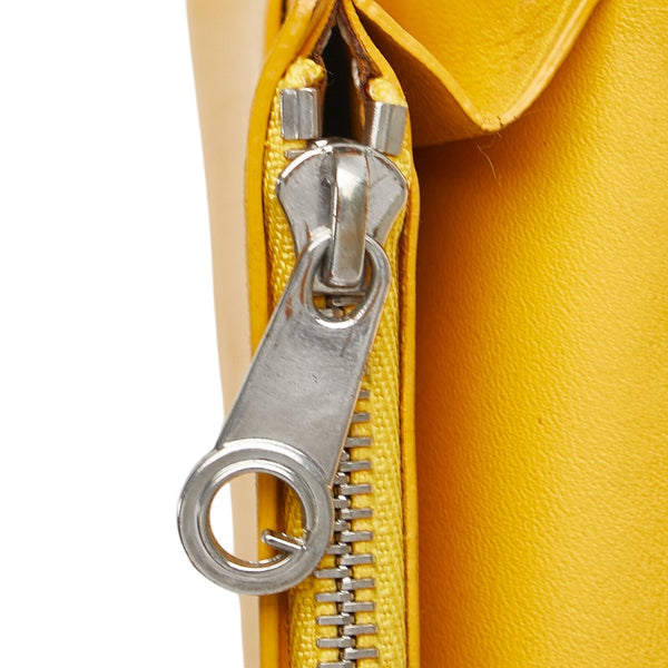 ゴヤール ヘリンボーン 長財布 イエロー PVC レザー レディース GOYARD 【中古】