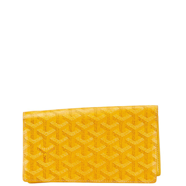ゴヤール ヘリンボーン 長財布 イエロー PVC レザー レディース GOYARD 【中古】