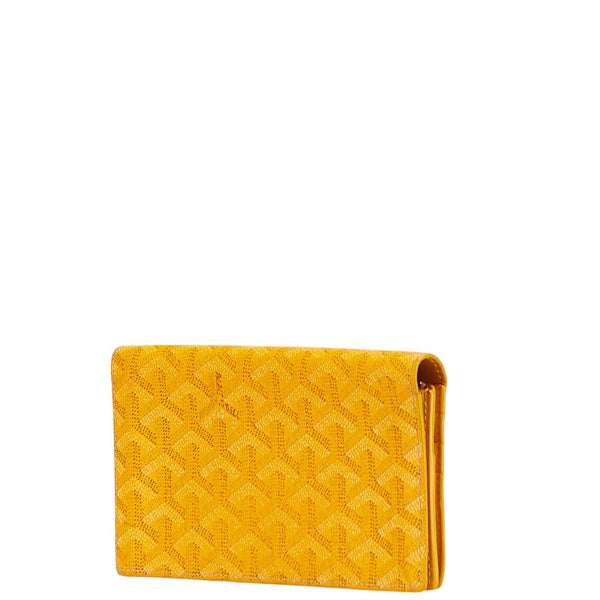 ゴヤール ヘリンボーン 長財布 イエロー PVC レザー レディース GOYARD 【中古】