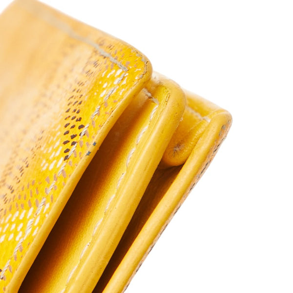 ゴヤール ヘリンボーン 長財布 イエロー PVC レザー レディース GOYARD 【中古】