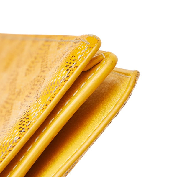 ゴヤール ヘリンボーン 長財布 イエロー PVC レザー レディース GOYARD 【中古】