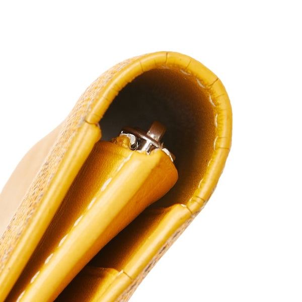 ゴヤール ヘリンボーン 長財布 イエロー PVC レザー レディース GOYARD 【中古】