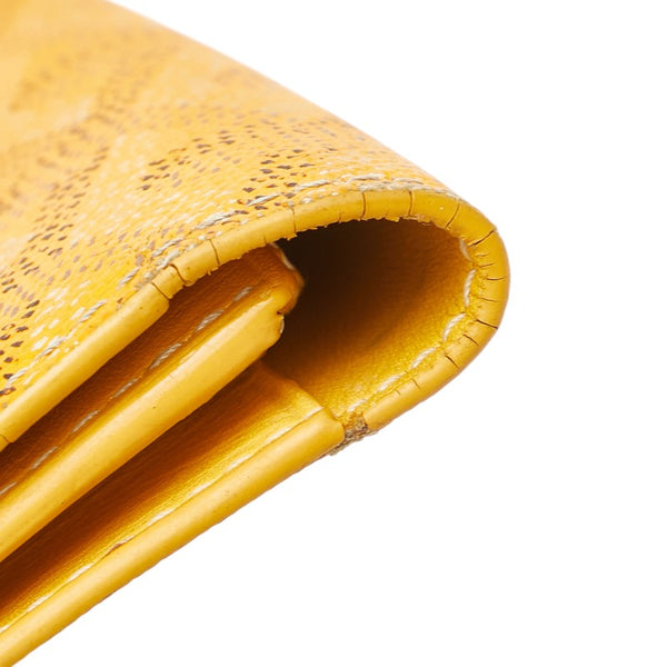 ゴヤール ヘリンボーン 長財布 イエロー PVC レザー レディース GOYARD 【中古】