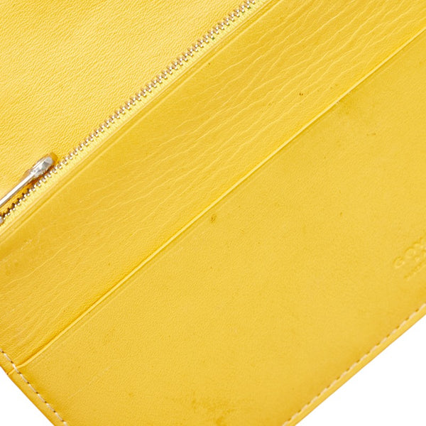 ゴヤール ヘリンボーン 長財布 イエロー PVC レザー レディース GOYARD 【中古】