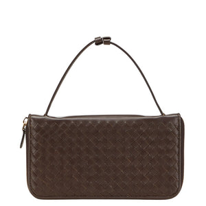 ボッテガヴェネタ イントレチャート 長財布 トラベルケース ブラウン レザー レディース BOTTEGAVENETA 【中古】