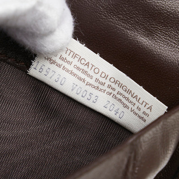 ボッテガヴェネタ イントレチャート 長財布 トラベルケース ブラウン レザー レディース BOTTEGAVENETA 【中古】