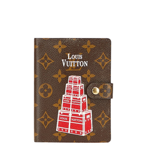ルイ ヴィトン モノグラム マルアンピレ アジェンダPM 手帳 R20966 ブラウン レッド PVC レザー レディース LOUIS VUITTON 【中古】