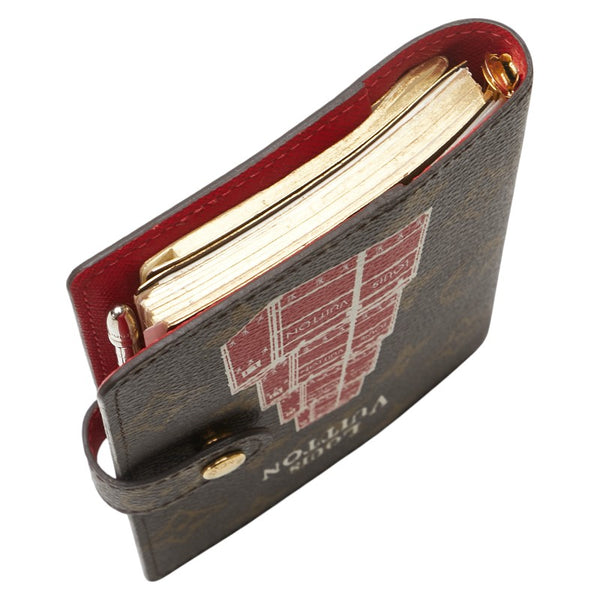 ルイ ヴィトン モノグラム マルアンピレ アジェンダPM 手帳 R20966 ブラウン レッド PVC レザー レディース LOUIS VUITTON 【中古】