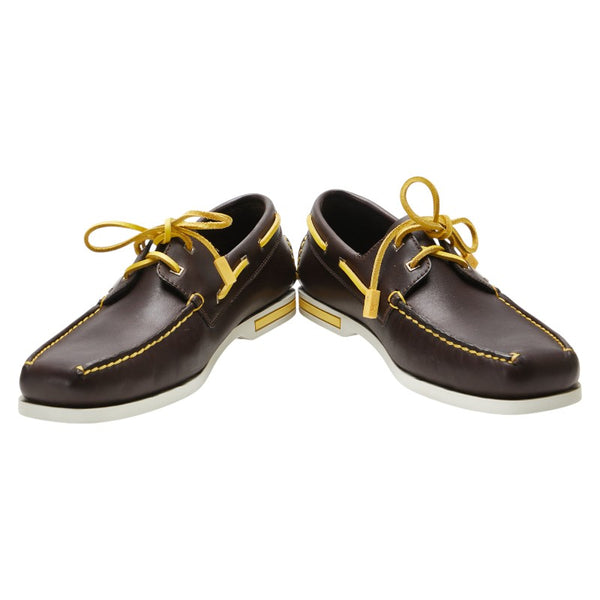 ルイ ヴィトン ヴィトンカップ デッキシューズ サイズ:7 ブラウン イエロー レザー メンズ LOUIS VUITTON 【中古】