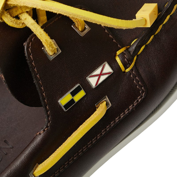 ルイ ヴィトン ヴィトンカップ デッキシューズ サイズ:7 ブラウン イエロー レザー メンズ LOUIS VUITTON 【中古】