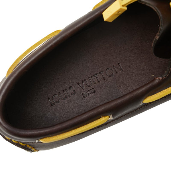 ルイ ヴィトン ヴィトンカップ デッキシューズ サイズ:7 ブラウン イエロー レザー メンズ LOUIS VUITTON 【中古】