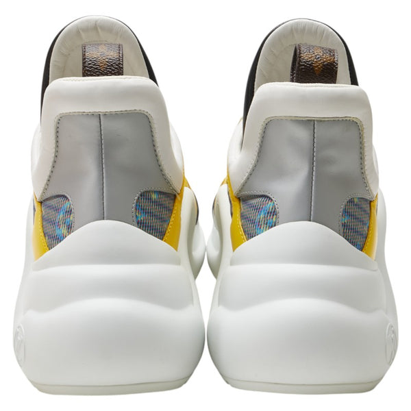 ルイ ヴィトン アークライト スニーカー サイズ:42 ホワイト グレー イエロー レザー メンズ LOUIS VUITTON 【中古】