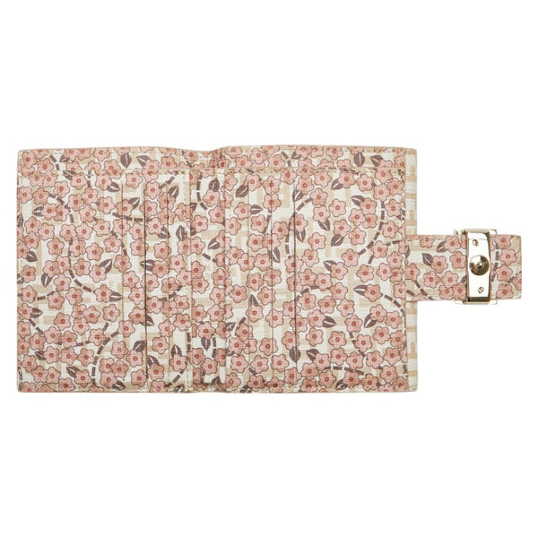 フェンディ ズッキーノ 二つ折り財布 アイボリー ベージュ PVC レザー レディース FENDI 【中古】