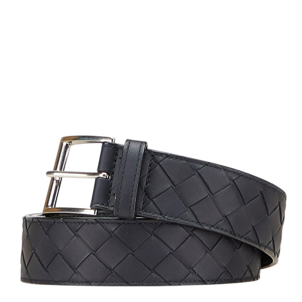 ボッテガヴェネタ イントレチャート ベルト:90/36 ネイビー レザー メンズ BOTTEGAVENETA 【中古】