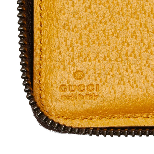 グッチ GGスプリーム ネオヴィンテージ ラウンドファスナー 長財布 473953 ベージュ ブラウン PVC レザー レディース GUCCI 【中古】