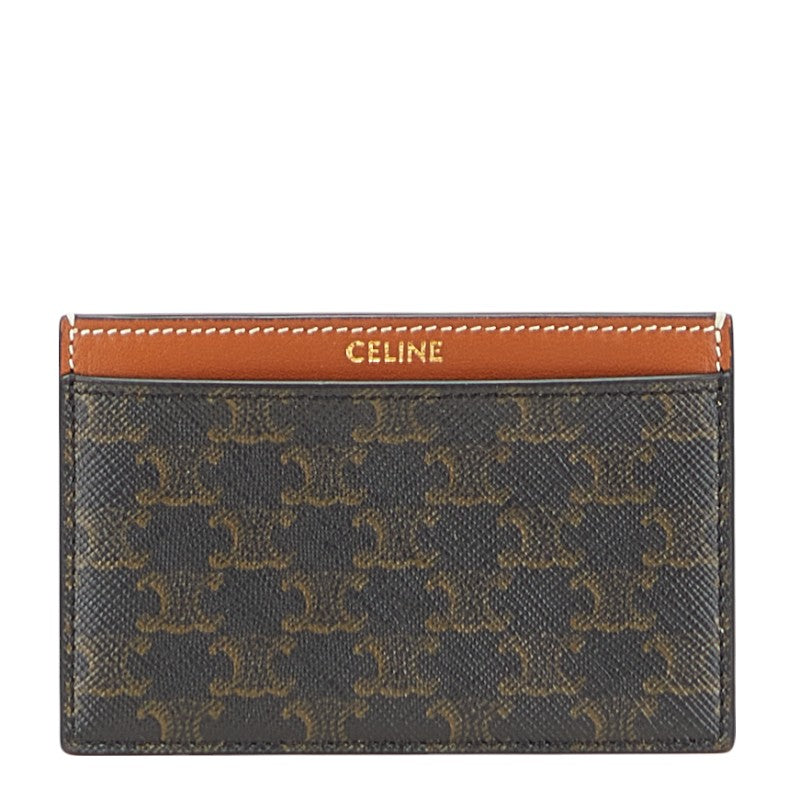 セリーヌ トリオンフ カードケース ブラック ブラウン PVC レザー レディース CELINE 【中古】