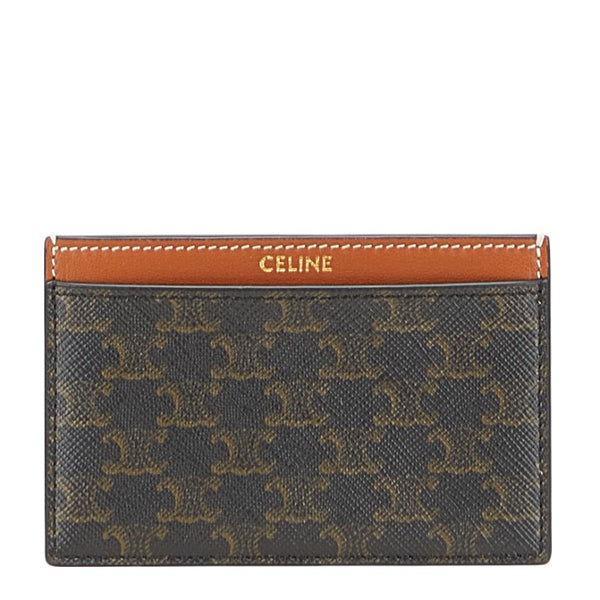 セリーヌ トリオンフ カードケース ブラック ブラウン PVC レザー レディース CELINE 【中古】