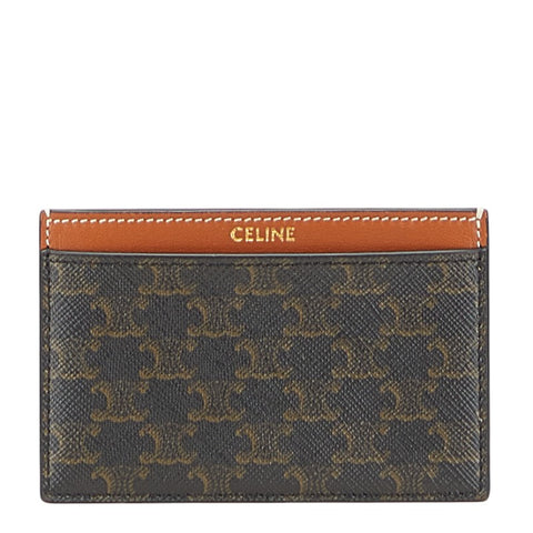 セリーヌ トリオンフ カードケース ブラック ブラウン PVC レザー レディース CELINE 【中古】